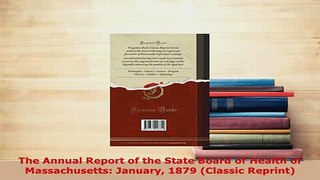 PDF  The Annual Report of the State Board of Health of Massachusetts January 1879 Classic Download Online