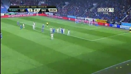 Jakob Jantscher Penalty Goal - Luzern 2-0 Basel 16.05.2016