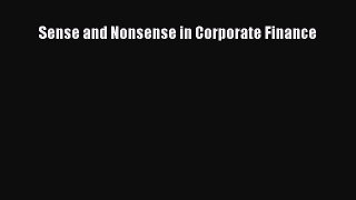 Download Sense and Nonsense in Corporate Finance PDF Free