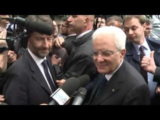 Pompei (NA) - Dichiarazione alla stampa del Presidente Mattarella (14.05.16)