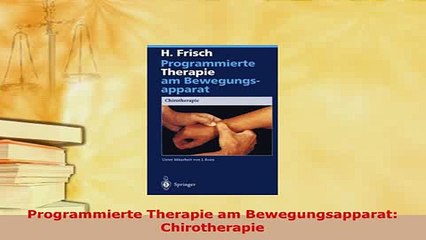 PDF  Programmierte Therapie am Bewegungsapparat Chirotherapie Free Books