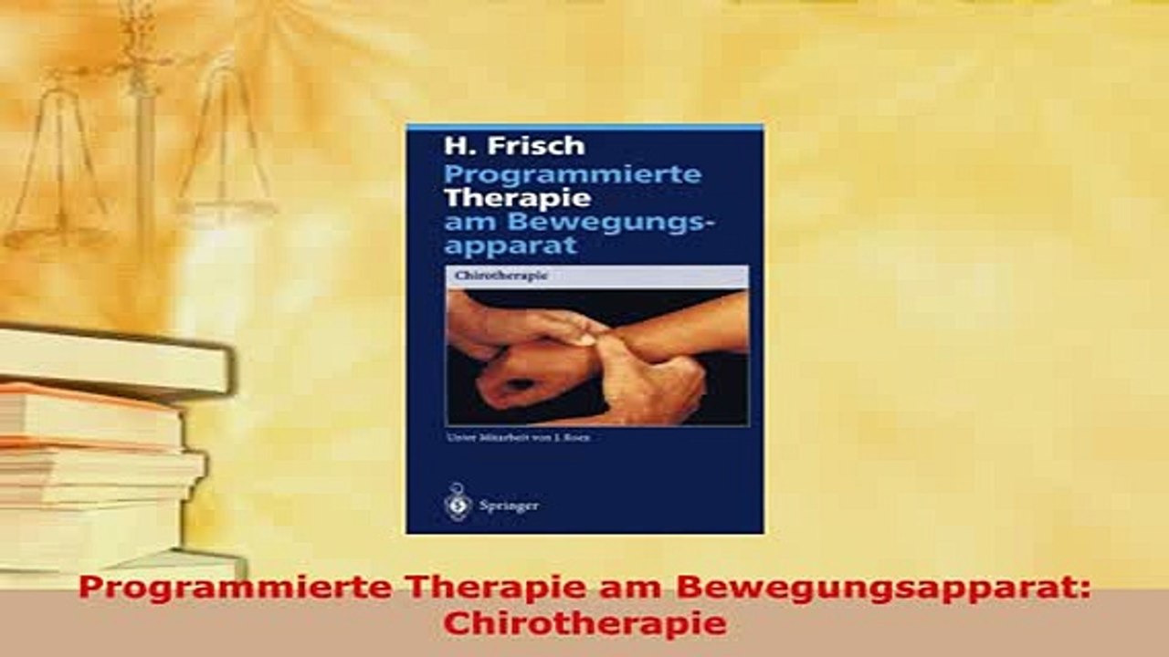 PDF  Programmierte Therapie am Bewegungsapparat Chirotherapie Free Books
