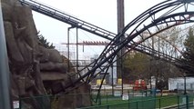 Raging Bull Stuck on Mid Course Brake Run Six Flags Great America 4-30-16