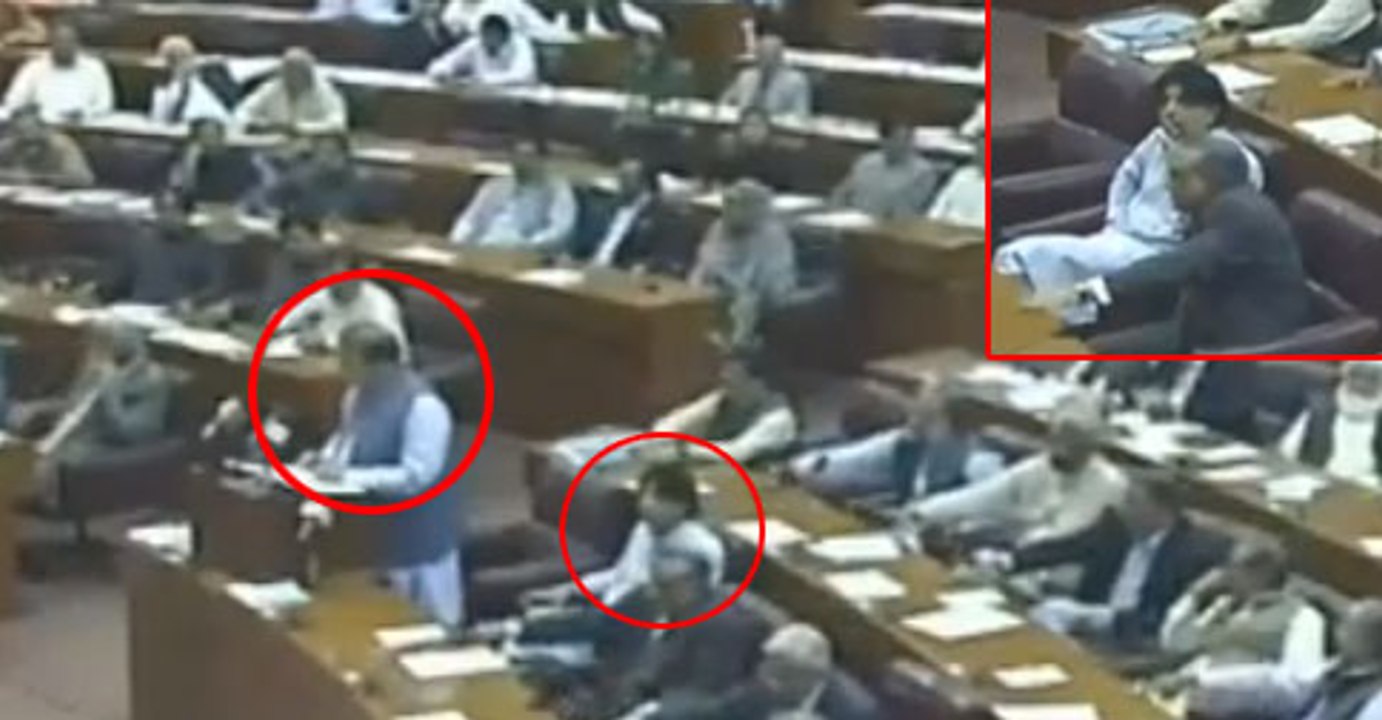 See what Ch Nisar were doing when every one clapping for Nawaz Sharif in NA