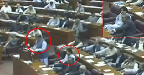 See what Ch Nisar were doing when every one clapping for Nawaz Sharif in NA