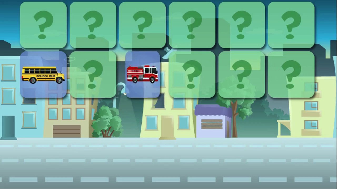 Машинки для малышей - Cars Puzzles for Toddlers - School Bus, Police Car, Fire truck