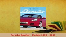 Read  Porsche Boxster  Models 1996  2003 Ebook Free