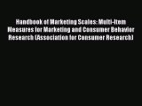 [Read book] Handbook of Marketing Scales: Multi-Item Measures for Marketing and Consumer Behavior