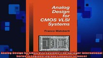 Free Full PDF Downlaod  Analog Design for CMOS VLSI Systems The Springer International Series in Engineering and Full Free
