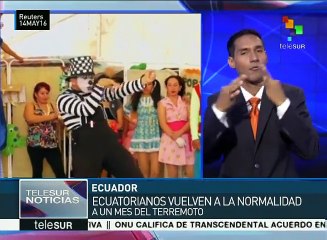 Ecuatorianos buscan recuperar normalidad a un mes del terremoto