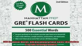 best book  500 Essential Words GRE Vocabulary Flash Cards Manhattan Prep GRE Strategy Guides
