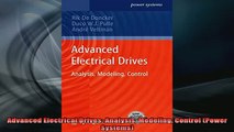 DOWNLOAD FREE Ebooks  Advanced Electrical Drives Analysis Modeling Control Power Systems Full EBook