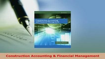 PDF  Construction Accounting  Financial Management Read Full Ebook