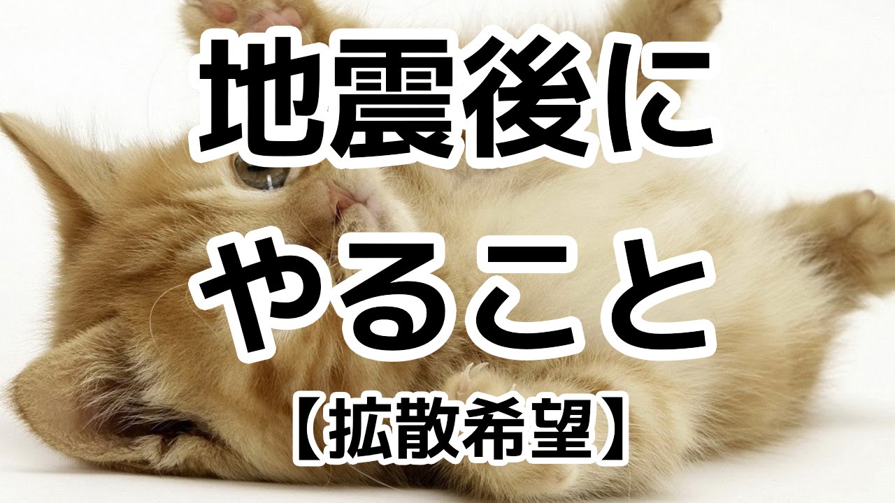 大地震後に私たちができること