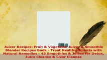Download  Juicer Recipes Fruit  Vegetable Juicer  Smoothie Blender Recipes Book  Treat Health Read Online