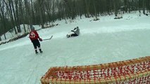 GoPro goalie cam pond hockey 1/1/14 unedited footage #2