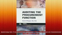 Enjoyed read  Auditing the Procurement Function The Iia Research Foundation Handbook Series