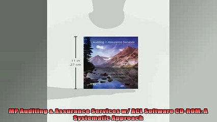 Download Video: For you  MP Auditing  Assurance Services w ACL Software CDROM A Systematic Approach