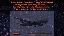 United Airlines Dreamliner Boeing 787-800 N28912 On UA4 Landing At London Heathrow On 17/10/2015