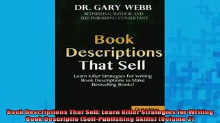 FREE EBOOK ONLINE  Book Descriptions That Sell Learn Killer Strategies for Writing Book Descriptio Full EBook