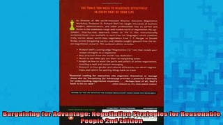 READ book  Bargaining for Advantage Negotiation Strategies for Reasonable People 2nd Edition Free Online