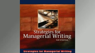 READ book  Strategies for Managerial Writing Online Free
