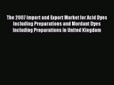 Read The 2007 Import and Export Market for Acid Dyes Including Preparations and Mordant Dyes