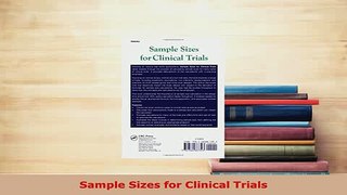 Read  Sample Sizes for Clinical Trials Ebook Free