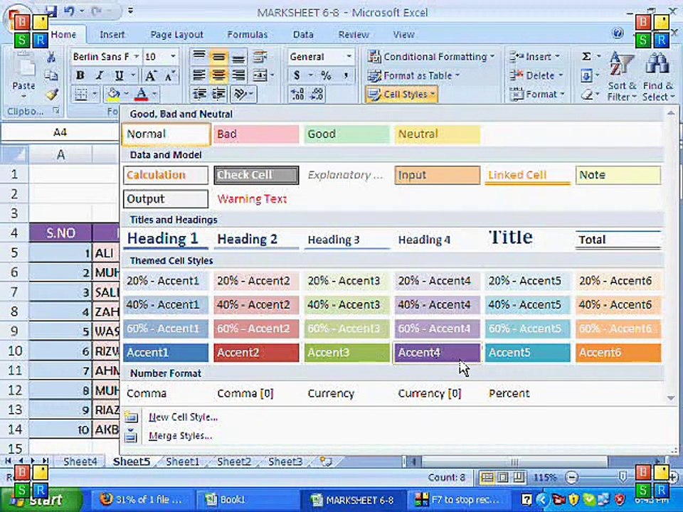 MS Excel Tutorial Urdu Part 10