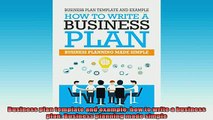 READ book  Business plan template and example how to write a business plan Business planning made Online Free