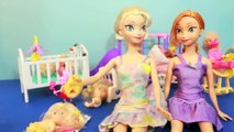 ELSA DAYCARE Play Doh Barbie FROZEN PARODY PEPPA PIG Part 2 Anna Maleficent Babysit AllToyCollector