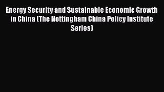 Read Energy Security and Sustainable Economic Growth in China (The Nottingham China Policy