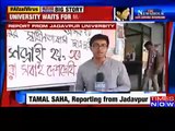 Students write Freedom for Kashmir Manipur and Nagaland on posters at Jadavpur University