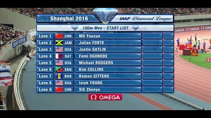 Justin Gatlin dominates 100m Final in Shanghai Diamond League 2016