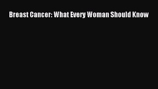 [PDF] Breast Cancer: What Every Woman Should Know Read Online
