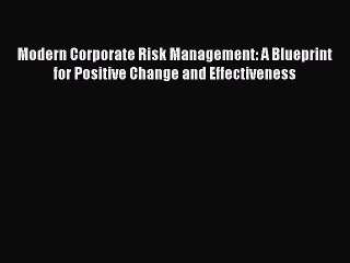 Read Modern Corporate Risk Management: A Blueprint for Positive Change and Effectiveness Ebook