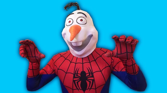 Spiderman & Frozen Snowman Olaf Vs Venom! Hulk Roars At Spider-man Fun Superhero Movie In Real Life (1080p)