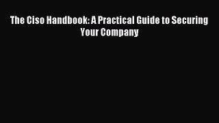 Read The Ciso Handbook: A Practical Guide to Securing Your Company Ebook Free