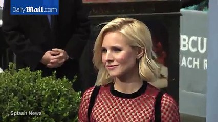 Radiant in red! Kristen Bell arrives at the NBC Upfronts
