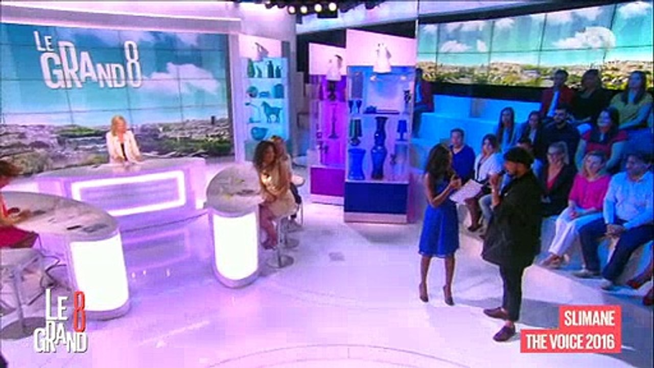 Slimane et Hapsatou Sy improvisent un duo sur le plateau du "Grand 8" - Regardez