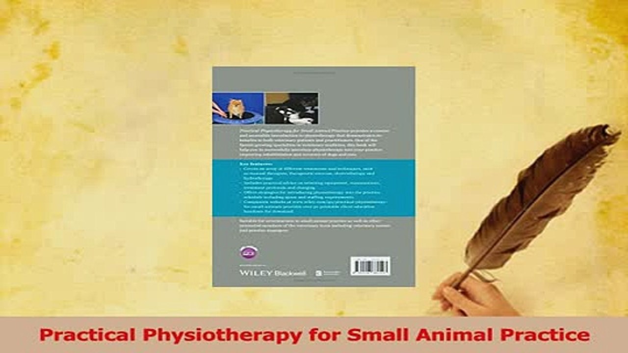 Read  Practical Physiotherapy for Small Animal Practice Ebook Free