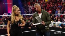 Natalya & Charlotte collide during the WWE Women's Championship Contract Signing- Raw, May 16, 2016