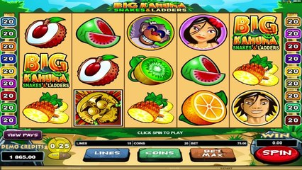 Big Kahuna Snakes and Ladders ilmainen kasino kolikkopeli Microgaming Video Esikatselu