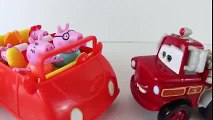 Peppa Pig Picnic Adventure Car with Disney Cars Mater and Disney Cars Toy Lightning McQuee