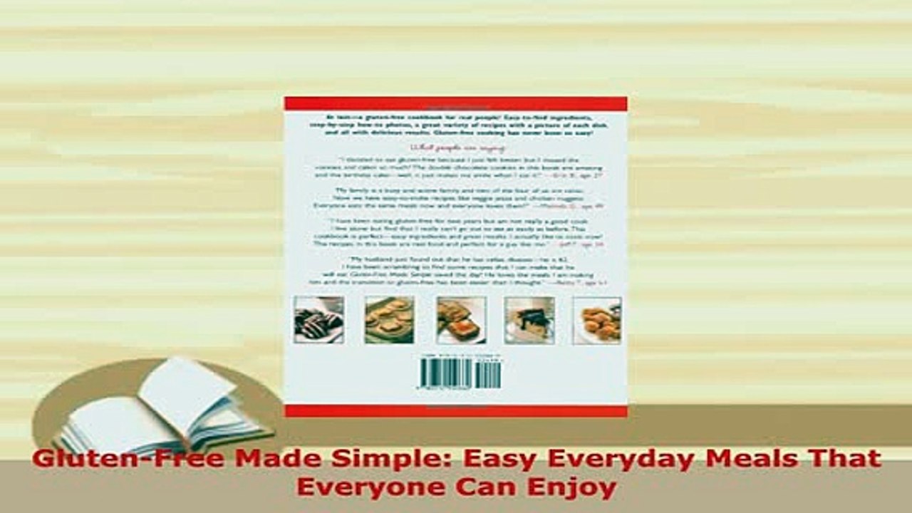 PDF  GlutenFree Made Simple Easy Everyday Meals That Everyone Can Enjoy PDF Online