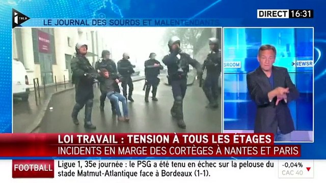 Un manifestant tombe en direct devant les CRS pris d'un malaise à Nantes