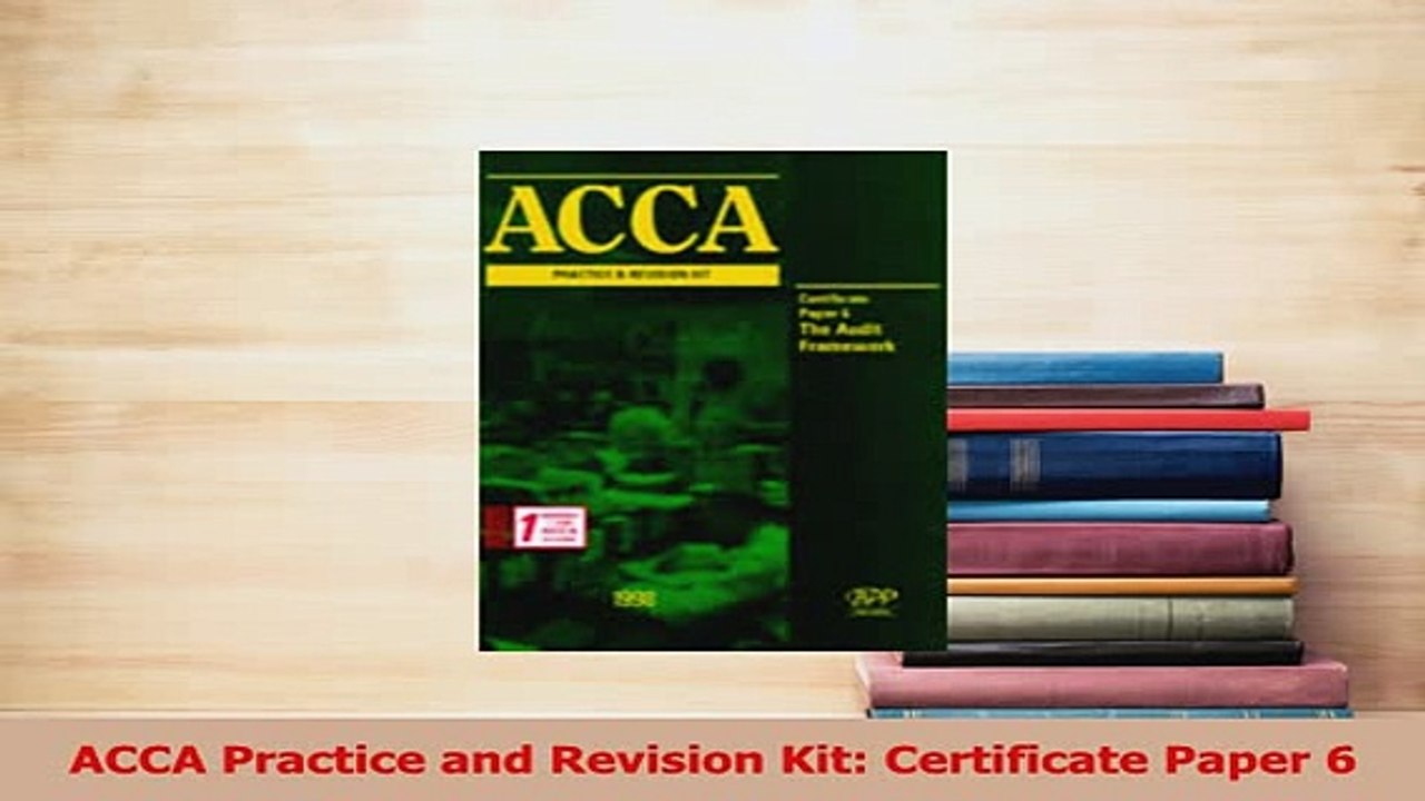 Download  ACCA Practice and Revision Kit Certificate Paper 6 PDF Free