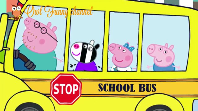 Wheels On The Bus PEPPA PIG Go round and round - Fun Daddy Finger Dinosaurs Collection