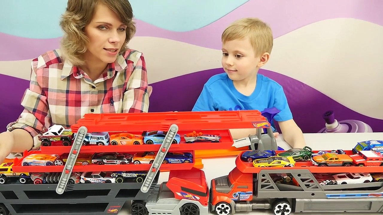 АВТОВОЗЫ ХОТ ВИЛС с Машинками. HOT WHEELS car transporters and race cars