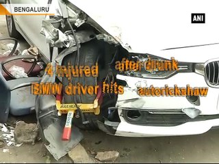4 injured after drunk BMW driver hits autorickshaw